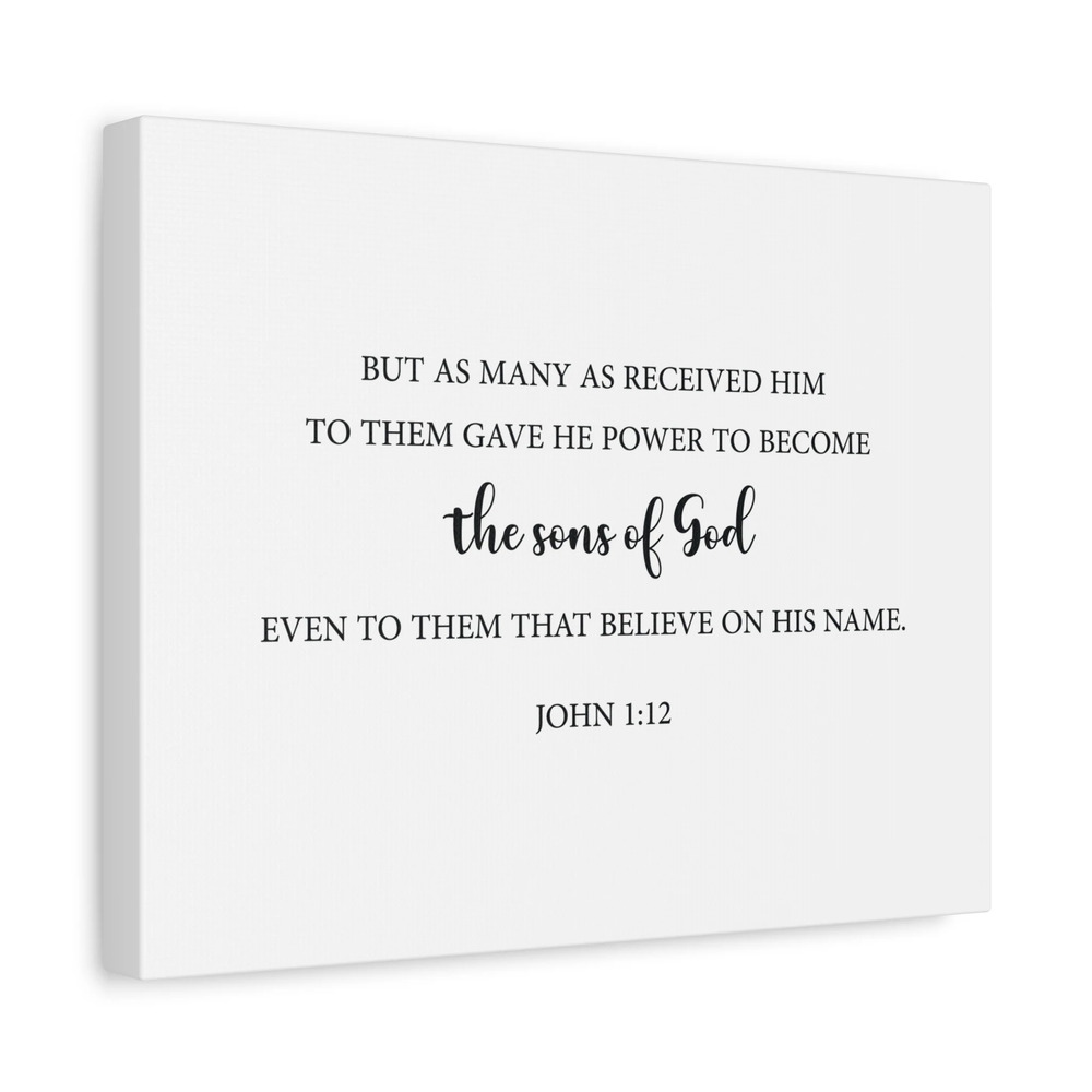 Scripture Walls The Sons Of God John 1:12 Bible Verse Canvas Christian Wall Art